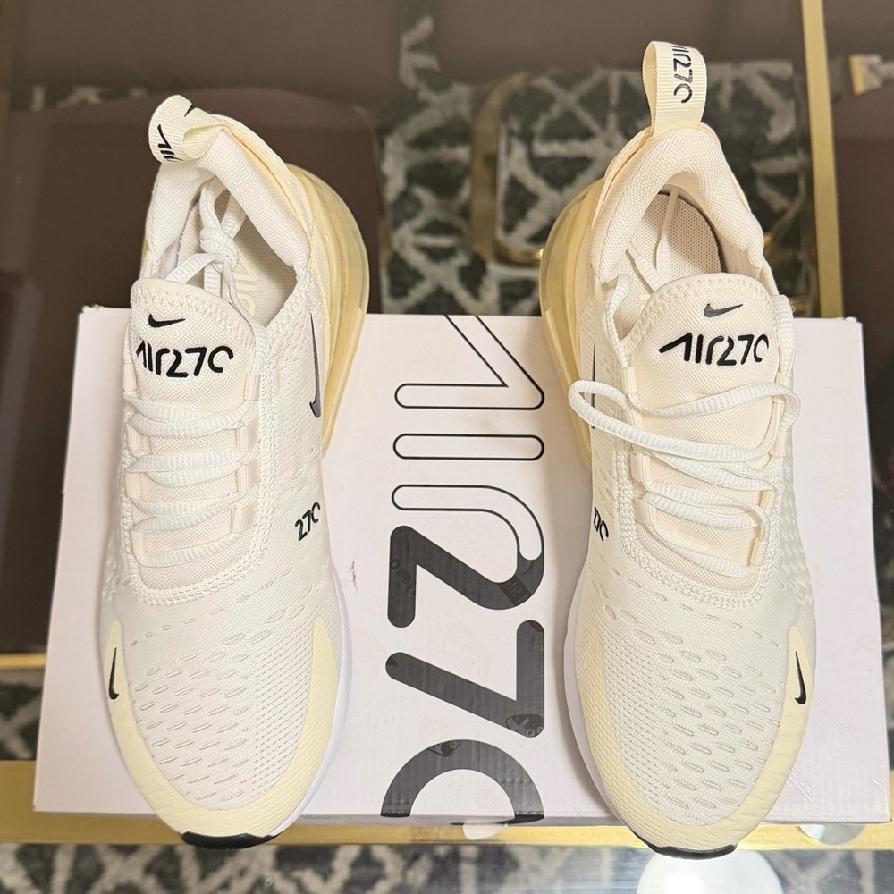 Nike Air Max 270 Beige and White Sneakers
